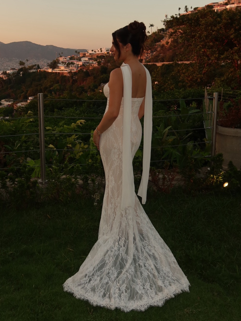 Strapless White Lace Bridal Gown - Picture 2 of 4